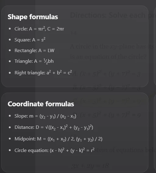 The formulas panel.
